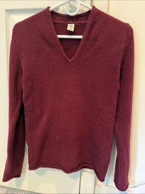 Prana Women's V-Neck Sweater in Deep Wine
